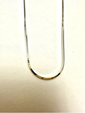 Vintage Italian 925 Sterling Silver 4-Sided Snake Chain Necklace 24 Inch